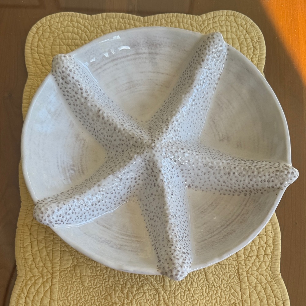 Elegant Cream Starfish Serveware Bowl